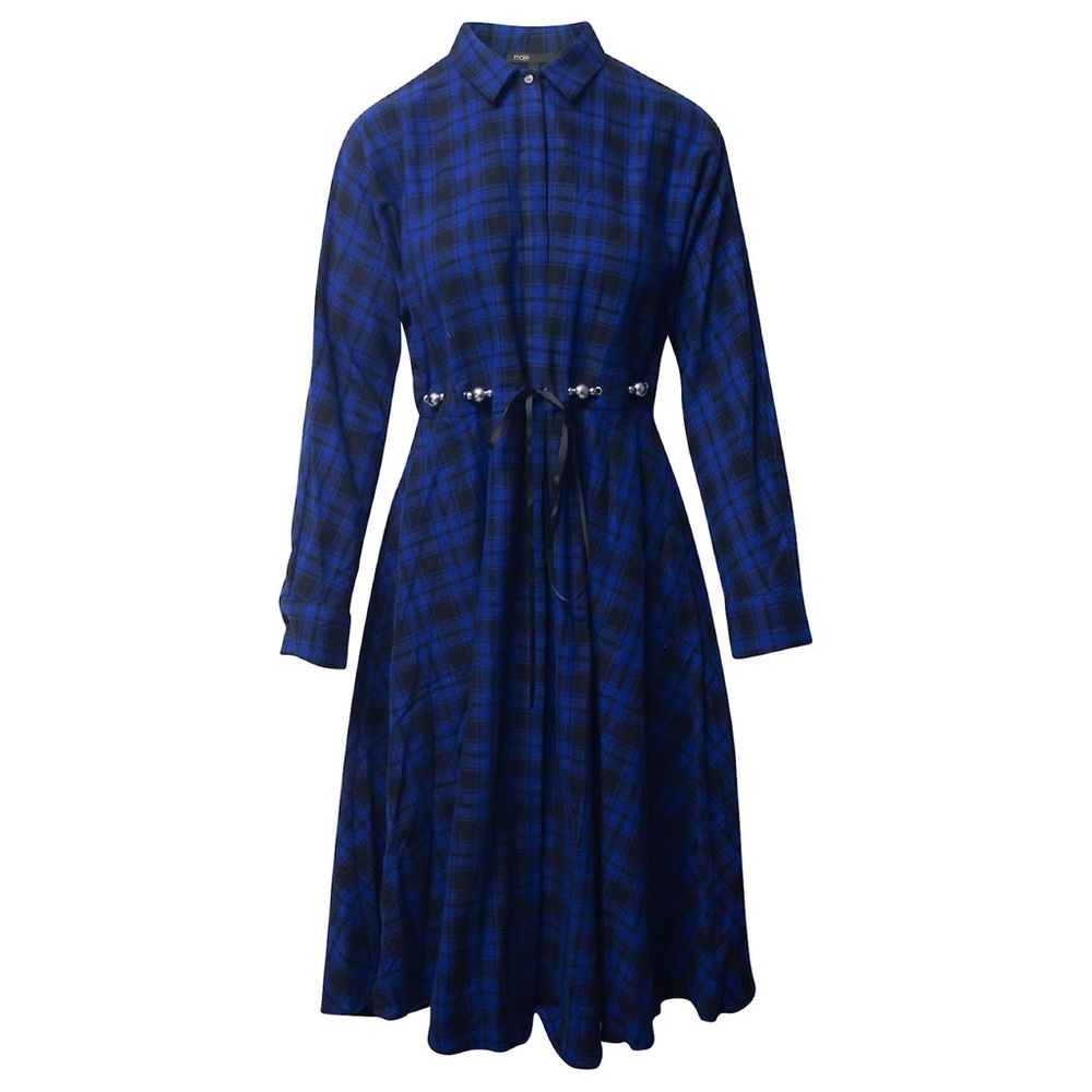 Maje Rebel Carreaux belted check cotton-flannel midi dress. 💙 - Picture 10 of 11